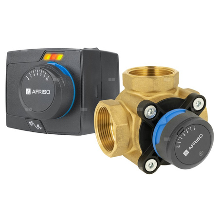 Zawór obrotowy trójdrogowy AFRISO ARV 386 Vario ProClick, mieszający, Siłownik elektryczny ARM 343, DN 40
