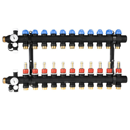 Rozdzielacz do ogrzewania podłogowego AFRISO ProCalida EF1 11-obieg. poliamid GZ 1'' x euroconus 3/4''