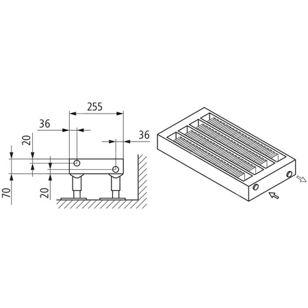 Konwektor Kermi Konvektor Typ54 BH210x255x1600mm QN3347, weiß, 6bar, m. Abd., AB Uni.