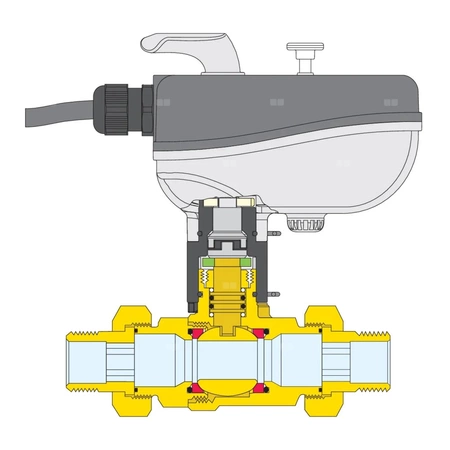 Dwudrożny kulowy zawór strefowy z napędem do instalacji klimatyzacyjnych 1 1/4" - 230V