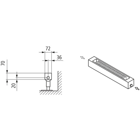 Konwektor Kermi Konvektor Typ21 BH280x72x5200mm QN4207, weiß, 6bar, o. Abd., AB Uni.