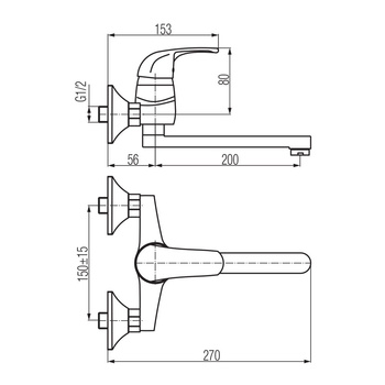 LOGIC bateria zlewozmywakowa ścienna