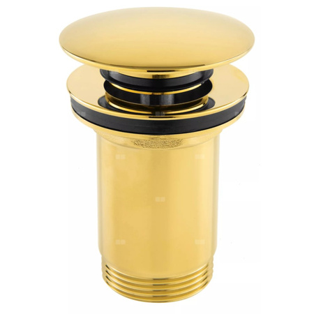 Zawór spustowy ROTONDO, z przelewem, mosiężny, G5/4", złoty