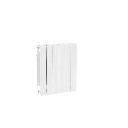 Grzejnik żeberkowy KFA Armatura ADR500/6 aluminium, podłączenie boczne 570 x 483 mm, kolor biały