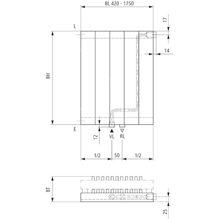 Grzejnik płytowy typ 22 KERMI V-HVV wym. 1400 x 420 mm, kolor biały, moc 1333 W