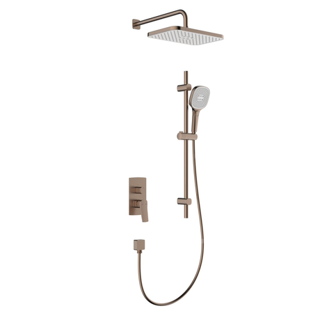 Zestaw natryskowy Malaga, podtynkowy z drążkiem przesuwnym, PVD brushed rose gold