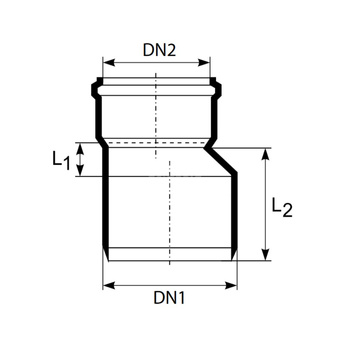 Złącze MAGNAPLAST KG 2000 KGR redukcja, PP-md (zielony), DN 160 x DN 110 (ww x wz), do kanalizacji