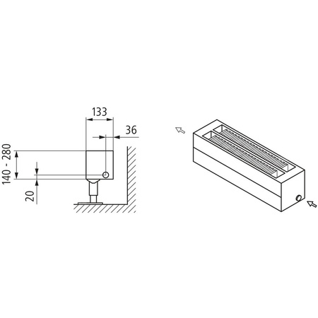 Konwektor Kermi Konvektor Typ32 BH280x133x500mm QN682,weiß,6 bar, m. Abd., AB Uni.