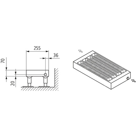 Konwektor Kermi Konvektor Typ54 BH70x255x800mm QN820, weiß, 6bar, o. Abd, AB 12