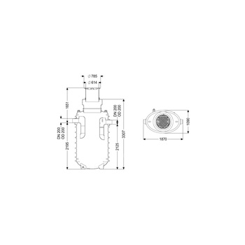 Separator tłuszczu EasyClean ground GW Direct-L NS12,5 170B