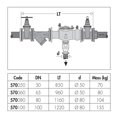 Zespół ochrony instalacji wodociągowej DN 100