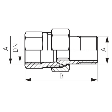 Śrubunek prosty FERRO, mosiądz (żółty), 1'' (GW x GZ)