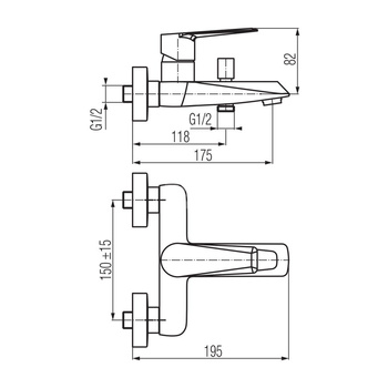 QUASAR Bateria wannowa ścienna