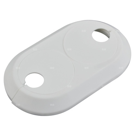 Rozeta podwójna FERRO do rury 15 mm, mosiądz, kolor: biały