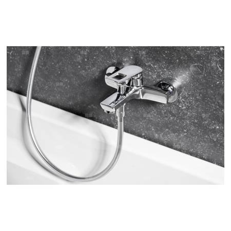 Bateria wannowa ścienna KFA Armatura AMAZONIT, kolor chrom