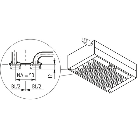 Konwektor Kermi V-Kon S Typ33 BH70x194x1400mm QN1008, weiß, 6 bar, m. Abd., Vent. re
