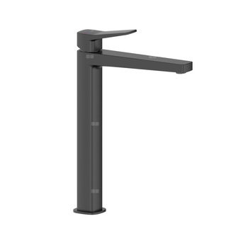 Bateria Malaga, umywalkowa, nablatowa ze spustem klik-klak, black