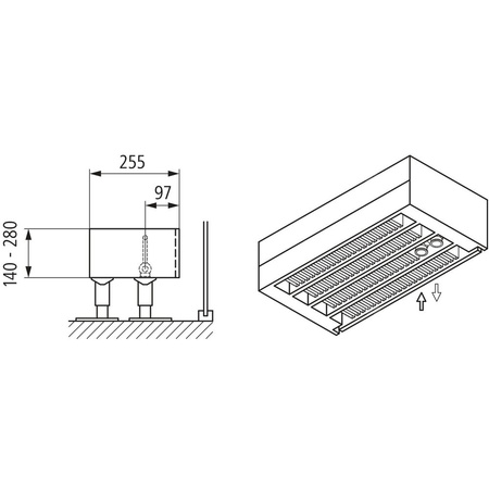 Konwektor Kermi Kon m. Str. Typ44 BH70x255x1400mm QN1306, weiß, 6bar, m. Abd, AB 12