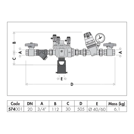 Automatyczny zestaw do napełniania instalacji z zaworem antyskażeniowym typu BA 3/4''