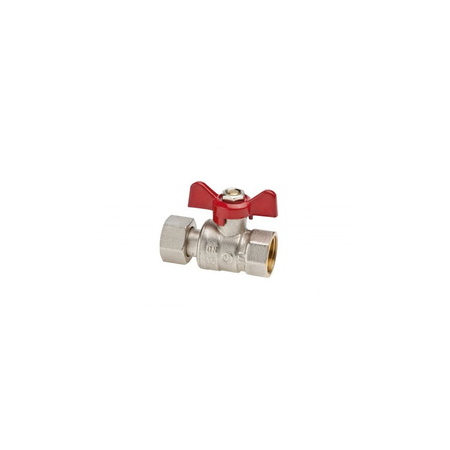 Zawór kulowy VALVEX Spin mosiądz niklowany, PN25 1/2'' x 3/4'' GW, uchwyt: motylek