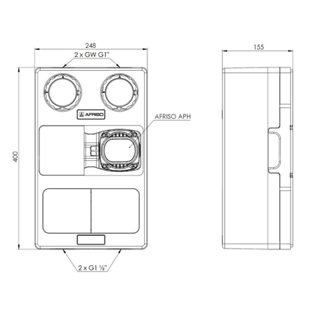 Grupa pompowa AFRISO PrimoTherm K 180-1 DN 25 AP GZ x GW 1 1/2'' x 1'', z izolacją, z pompą obiegową AFRISO APH 361 25-7/180 mm