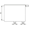 Grzejnik płytowy typ 12 KERMI X2 Plan-Vplus, prawy, z osłoną wym. 505 x 2605 mm, kolor biały, moc 2485 W