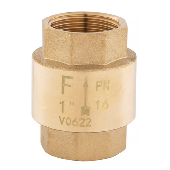 Zawór zwr. z element.zamyk. z mosiądzu, 1/2'', nakr.-nakr.