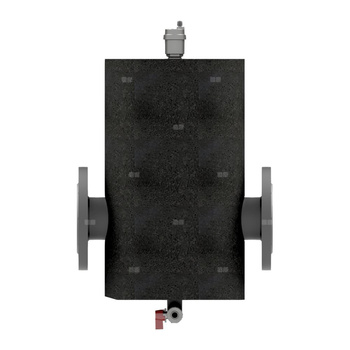 Kołnierzowy separator powietrza SPK+ 250 – DN80 z wyposażeniem dodatkowym, z izolacją, malowany