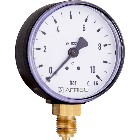 Manometr z rurką Bourdona AFRISO RF standardowy 0/60 bar G1/4B aksjalne fi 100 mm, kl. 1.6%