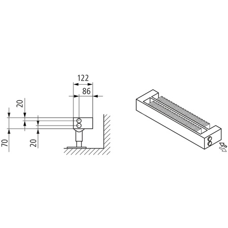 Konwektor Kermi Konvektor Typ22 BH140x122x6000mm QN4362, weiß, 6bar, o. Abd., AB Uni.
