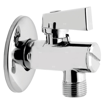 Zawór kulowy FERRO Z filtrem z rozetą 1/2'' x 3/4'' GZ kątowy, uchwyt: motylek