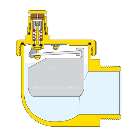 AERCAL - Odpowietrznik automatyczny do grzejników 1" GZ prawy