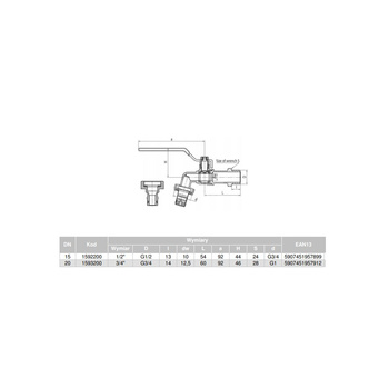 Zawór kulowy VALVEX Oligo mosiądz niklowany czerpalny, PN10 3/4'' GZ x złączka do węża, uchwyt: dźwignia