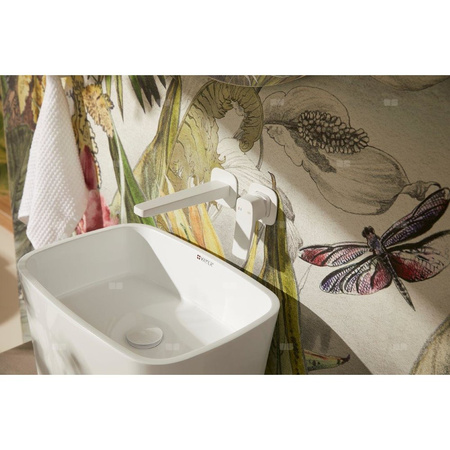 Bateria Malaga, umywalkowa, podtynkowa, ścienna, white