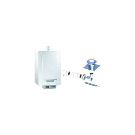 Pakiet - Kocioł gazowy jednofunkcyjny DE DIETRICH MCR3 Evo 24T kondensacyjny wiszący 6.1 - 24.8 kW + Zestaw powietrzno-spalinowy szachtowy