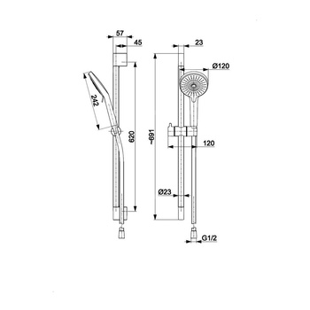 Natrysk przesuwny o przepływie 6 l/min