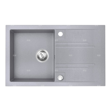 MEZZO II zlewozmywak granitowy 1-komorowy  48/78, szary