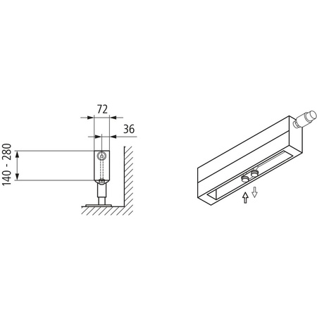 Konwektor Kermi V-Konvektor Typ21 BH210x72x1600mm QN1106, weiß, 6 bar, o. Abd., Vent. re
