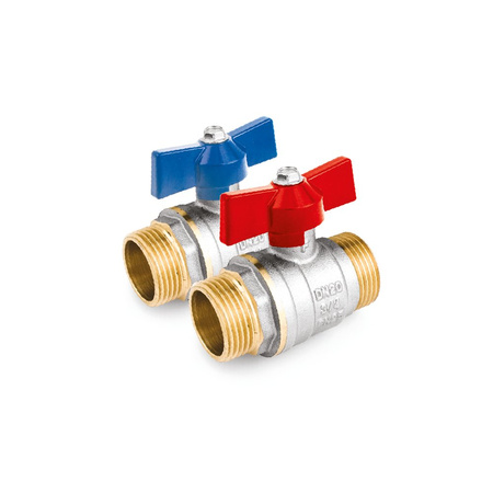 Kurek kulowy do wody powietrza glikolu (Z/Z motylek) ART. 125 EFAR 8/80 DN 1"Nieb.