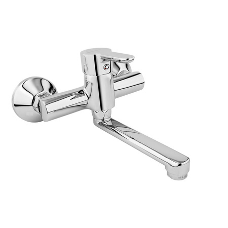 Bateria umywalkowa ścienna KFA Armatura GRANAT, chrom, montaż natynkowa