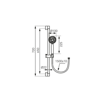 Zestaw natryskowy przesuwny 3-funkcyjny HORN, chrom, z systemem Easy-Clean
