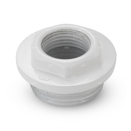 Korek do grzejnika G 500 C, E, F przelotowy lewy KFA Armatura, stal nierdzewna, kolor biały RAL9010 do grzejników