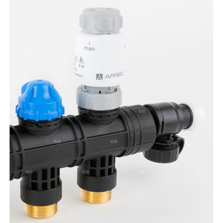 Siłownik termoelektryczny TSA-02 FO, nakrętka M30 x 1,5 mm, 24 V AC/DC, NC, funkcja sterowania ręcznego