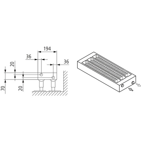 Konwektor Kermi Konvektor Typ43 BH140x194x700mm QN830,weiß,6 bar, m. Abd., AB Uni.
