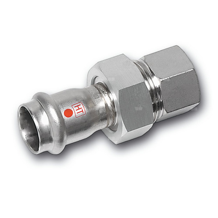 Śrubunek SANHA NiroTherm Industry z uszczelką trzyczęściowy, stal nierdzewna, 28 mm x 1'' (zw x GW)