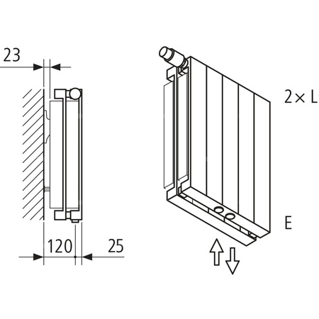 Grzejnik płytowy typ 22 KERMI V-HVV wym. 2200 x 350 mm, kolor biały, moc 1589 W
