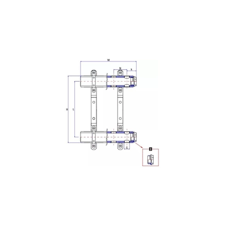 Rozdzielacz ogrzewania RUMET 70A 6 obwodowy