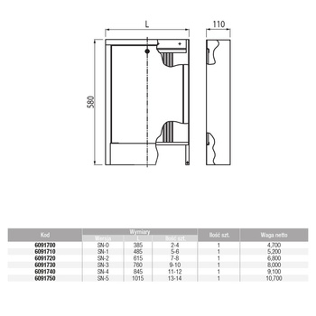 SZAFKA NATYNKOWA SN-1 (485x580x110)