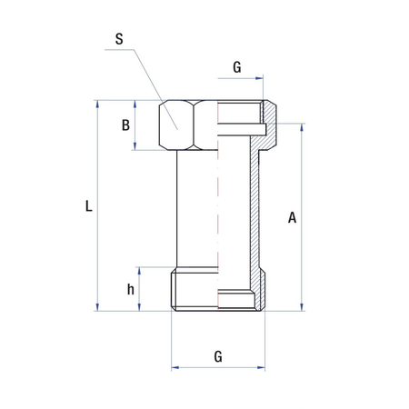 Przedłużka RUMET mosiądz 1 1/4'' x 1 1/4'' (GW x GZ), 102 mm