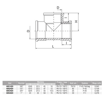 Trójnik VALVEX Twist mosiądz 1'' GW